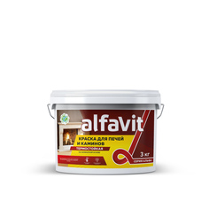 Краска для печей и каминов Alfavit серия Альфа, термостойкая, белая, 3 кг