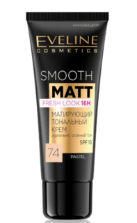 Матирующий тональный крем Eveline Smooth Matt 74 Pastel 30 мл