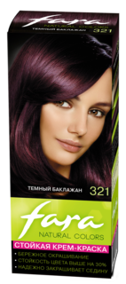 Краска для волос «Natural Colors», тон 321 Темный баклажан Fara