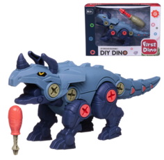 Конструктор Junfa Мой первый динозавр Трицераптос (два рога) с отверткой