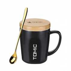 Керамическая кружка с бамбуковой крышкой Xiaomi Tomic Ceramic Cup With Bamboo Cover Black