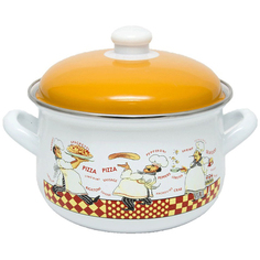 Кастрюля эмалированная MARUSYA 80/20, 4 л Итальянская кухня эмал. крышкой Маруся