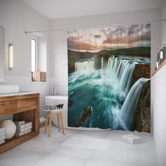 Штора для ванной JoyArty «Шум водопада» 180x200