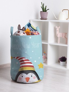 Корзина для игрушек JoyArty Пингвин в новогоднюю ночь 35x50 см