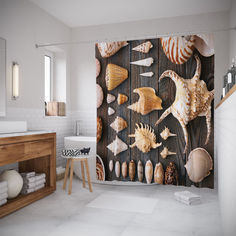 Штора для ванной JoyArty «Сбор ракушек» 180x200