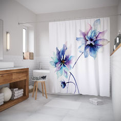Штора для ванной JoyArty «Морозный цветок» 180x200