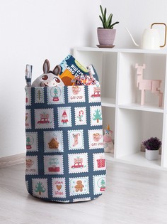 Корзина для игрушек JoyArty Новогодние почтовые марки 35x50 см