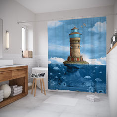 Штора для ванной JoyArty «Остров для маяка» 180x200