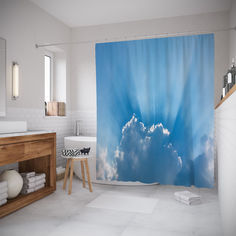 Штора для ванной JoyArty «Облачные символы» 180x200