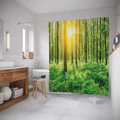 Штора для ванной JoyArty «Утро в лесу» 180x200