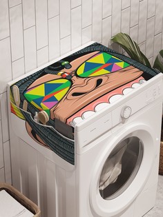 Органайзер "Обезьяна-растаман" на стиральную машину, 45x120 см Ambesonne