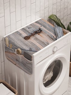 Органайзер "Деревянные ворота" на стиральную машину, 45x120 см Ambesonne