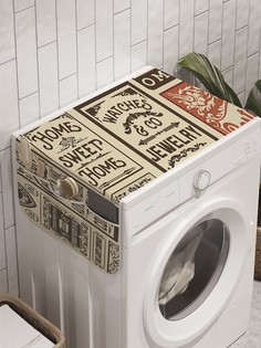 Органайзер "Рекламные вывески" на стиральную машину, 45x120 см Ambesonne