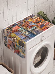 Органайзер "Город на холмах" на стиральную машину, 45x120 см Ambesonne