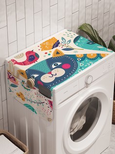 Органайзер "Счастливый кот" на стиральную машину, 45x120 см Ambesonne