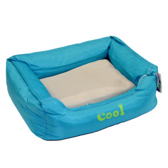 Лежак для животных FOXIE Cooling с охлаждающим ковриком, голубой, 61х48х18см