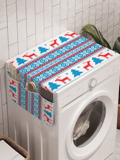 Органайзер "Зимние полосы" на стиральную машину, 45x120 см Ambesonne