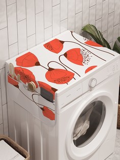 Органайзер "Маки сплетники" на стиральную машину, 45x120 см Ambesonne