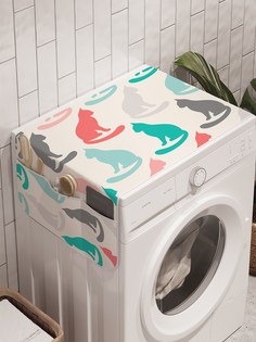 Органайзер "Строй котов" на стиральную машину, 45x120 см Ambesonne