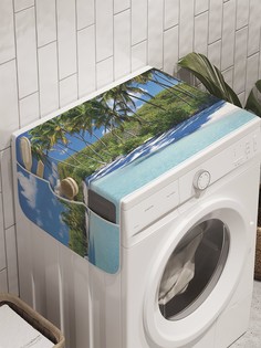 Органайзер "Яркий день на пляже" на стиральную машину, 45x120 см Ambesonne