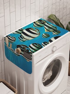 Органайзер "Рыбный отряд" на стиральную машину, 45x120 см Ambesonne