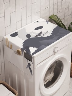 Органайзер "Панда не спит" на стиральную машину, 45x120 см Ambesonne