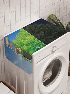 Органайзер "Встреча дня и ночи" на стиральную машину, 45x120 см Ambesonne