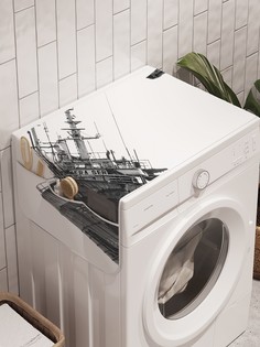 Органайзер "Корабль тонет" на стиральную машину, 45x120 см Ambesonne