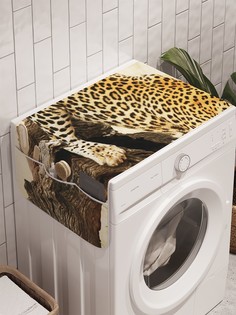 Органайзер "Леопард на дереве" на стиральную машину, 45x120 см Ambesonne