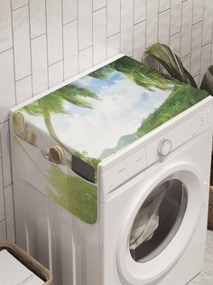 Органайзер "Пальмы под солнцем" на стиральную машину, 45x120 см Ambesonne