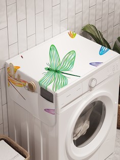 Органайзер "Стрекозы во всей красе" на стиральную машину, 45x120 см Ambesonne