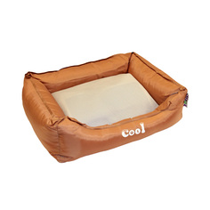 Лежак для животных FOXIE Cooling с охлаждающим ковриком, коричневый, 47х37х17см