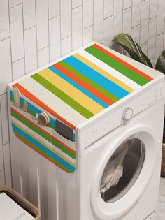 Органайзер "Домашние полосы" на стиральную машину, 45x120 см Ambesonne