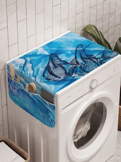 Органайзер "Морозные рыбы" на стиральную машину, 45x120 см Ambesonne
