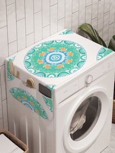 Органайзер "Узоры с кругами" на стиральную машину, 45x120 см Ambesonne