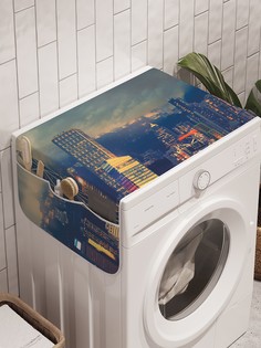 Органайзер "Городская непогода" на стиральную машину, 45x120 см Ambesonne