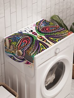 Органайзер "Диско бабочка" на стиральную машину, 45x120 см Ambesonne