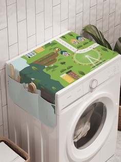 Органайзер "Достопримечательности Англии" на стиральную машину, 45x120 см Ambesonne