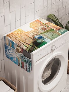 Органайзер "Краткая история" на стиральную машину, 45x120 см Ambesonne