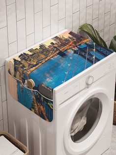 Органайзер "Мосты-близнецы" на стиральную машину, 45x120 см Ambesonne