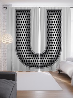 Шторы с фотопечатью "Алюминиевая u" из сатена, 290х265 см Joy Arty