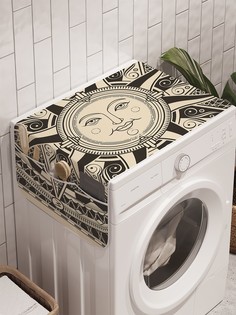 Органайзер "Средневековое солнце" на стиральную машину, 45x120 см Ambesonne