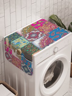 Органайзер "Плитка с цветочными узорами" на стиральную машину, 45x120 см Ambesonne