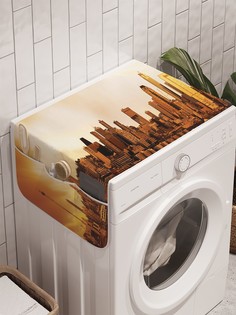 Органайзер "Город на берегу" на стиральную машину, 45x120 см Ambesonne