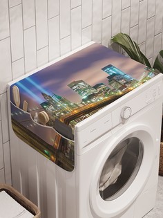 Органайзер "Мост в ночном городе" на стиральную машину, 45x120 см Ambesonne