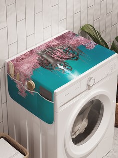 Органайзер "Дерево путешествий" на стиральную машину, 45x120 см Ambesonne