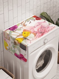 Органайзер "Письмо в бабочках" на стиральную машину, 45x120 см Ambesonne