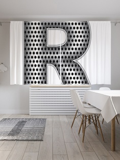 Шторы с фотопечатью "Алюминиевая r" из сатена, 290х180 см Joy Arty
