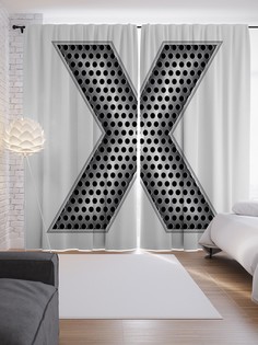 Шторы с фотопечатью "Алюминиевая x" из сатена, 290х265 см Joy Arty