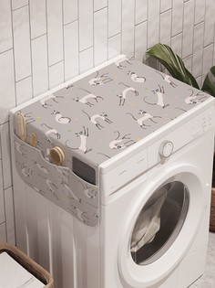 Органайзер "Кошачьи игрища" на стиральную машину, 45x120 см Ambesonne
